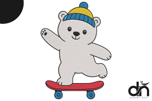 Skateboarding Polar Bear Embroidery Review